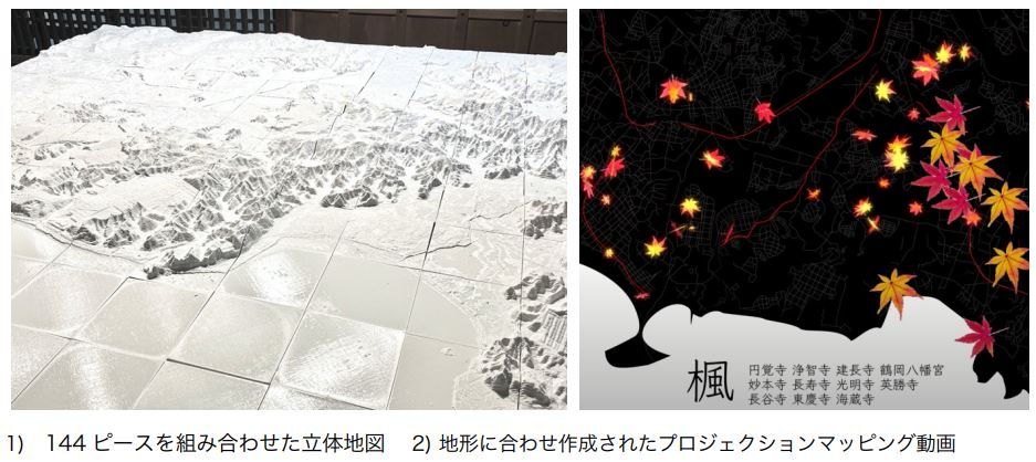 湘南モノレール湘南江の島駅において「鎌倉 FAB の 13 人」による大型立体地図の展示